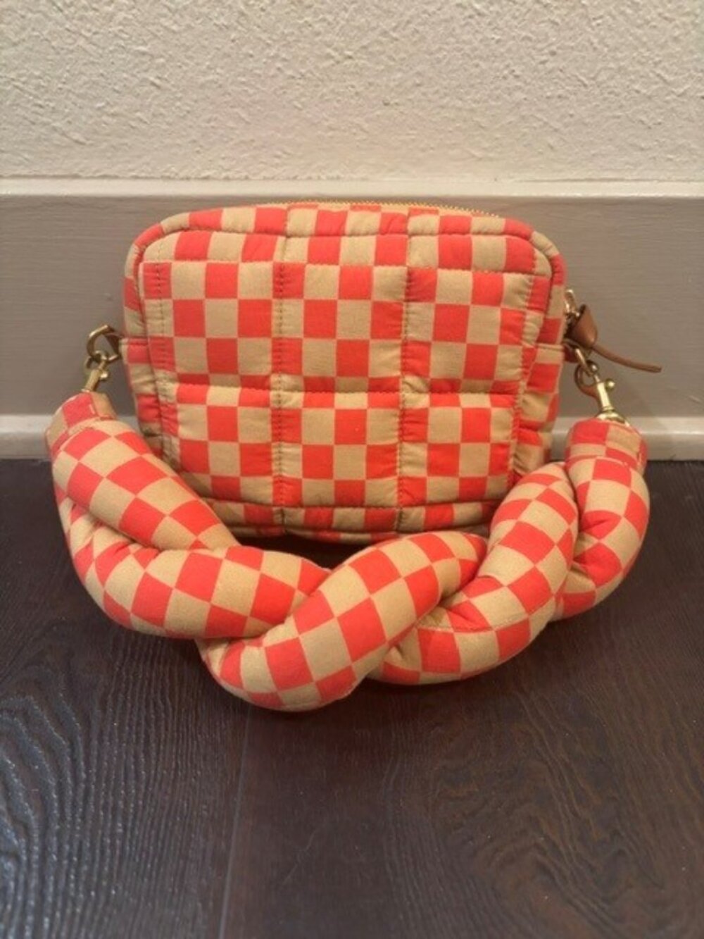 Clare V. Lucie Checker Quilted Crossbody Mini Camera Bag